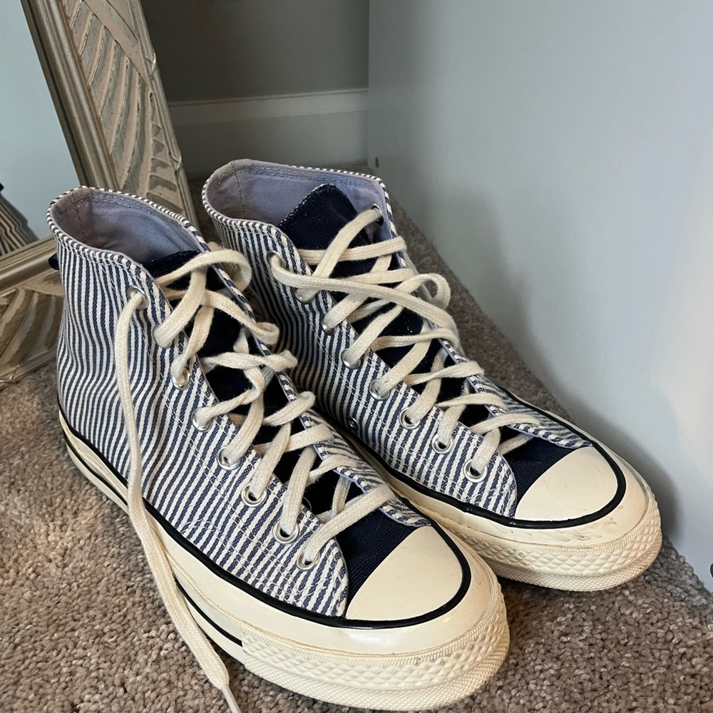 Striped High-Top Converse.